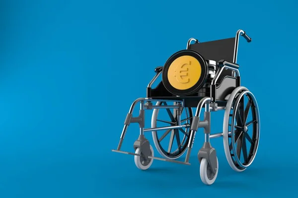 Euromunten met rolstoel — Stockfoto