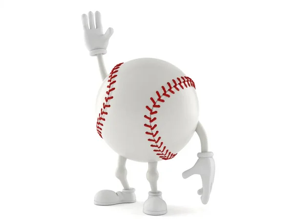Baseball karaktär med handen upp — Stockfoto