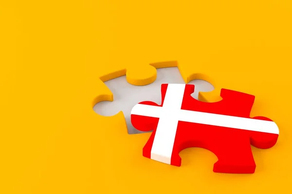 Puzzle mit dänischer Flagge — Stockfoto