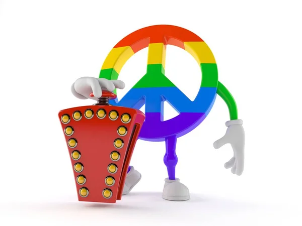 퀴즈 버튼 이 있는 평화 상징 문자 — 스톡 사진