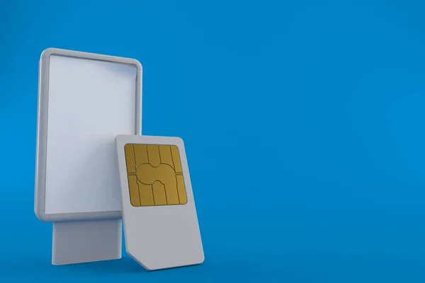 SIM-kort med tom skylt — Stockfoto