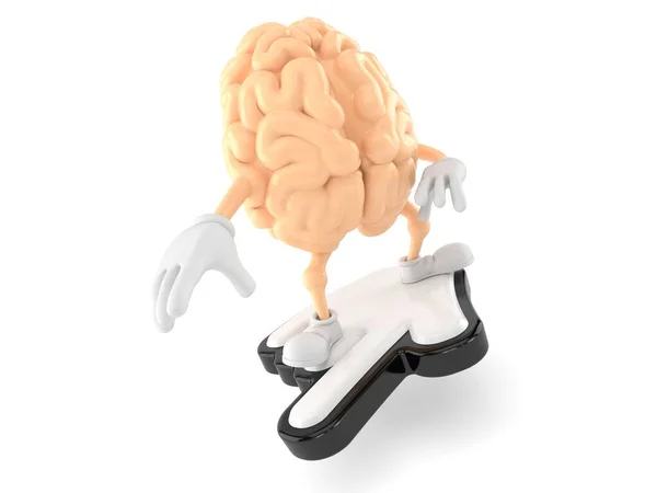 Brain character surfing on cursor — Stock Photo, Image