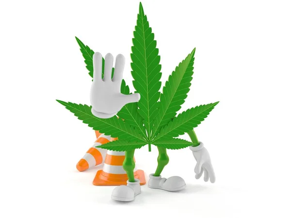 Personagem de Cannabis com gesto de stop — Fotografia de Stock