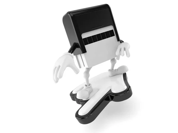 Rubber stamp character surfing on cursor — Stock Photo, Image