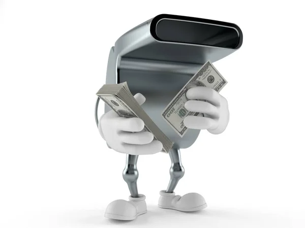 Whistle character counting money — Stock Photo, Image