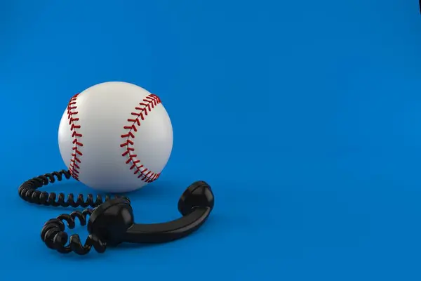 Бейсбольний м'яч з телефоном — стокове фото