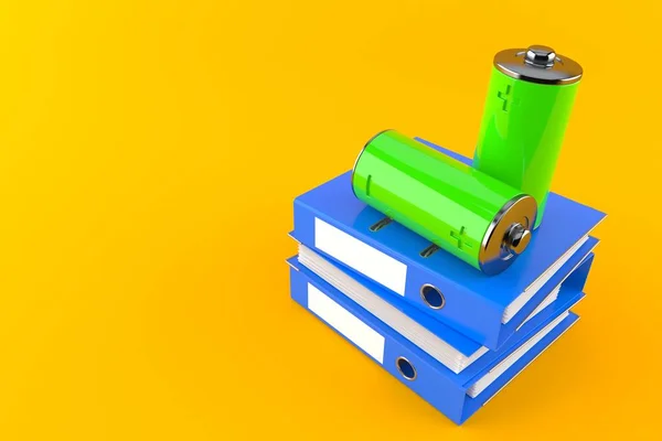 Battery with ring binders — Stock Photo, Image