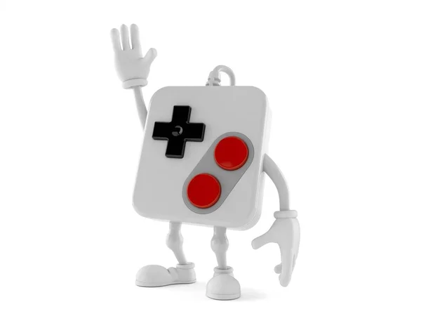 Gamepad character with hand up — ストック写真