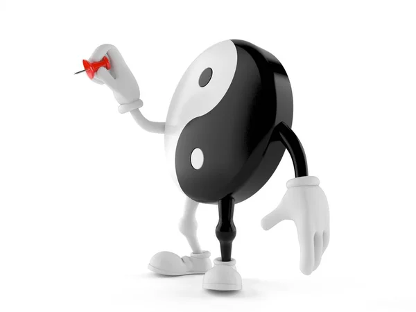 Jing Jang character holding thumbtack — Stock Photo, Image