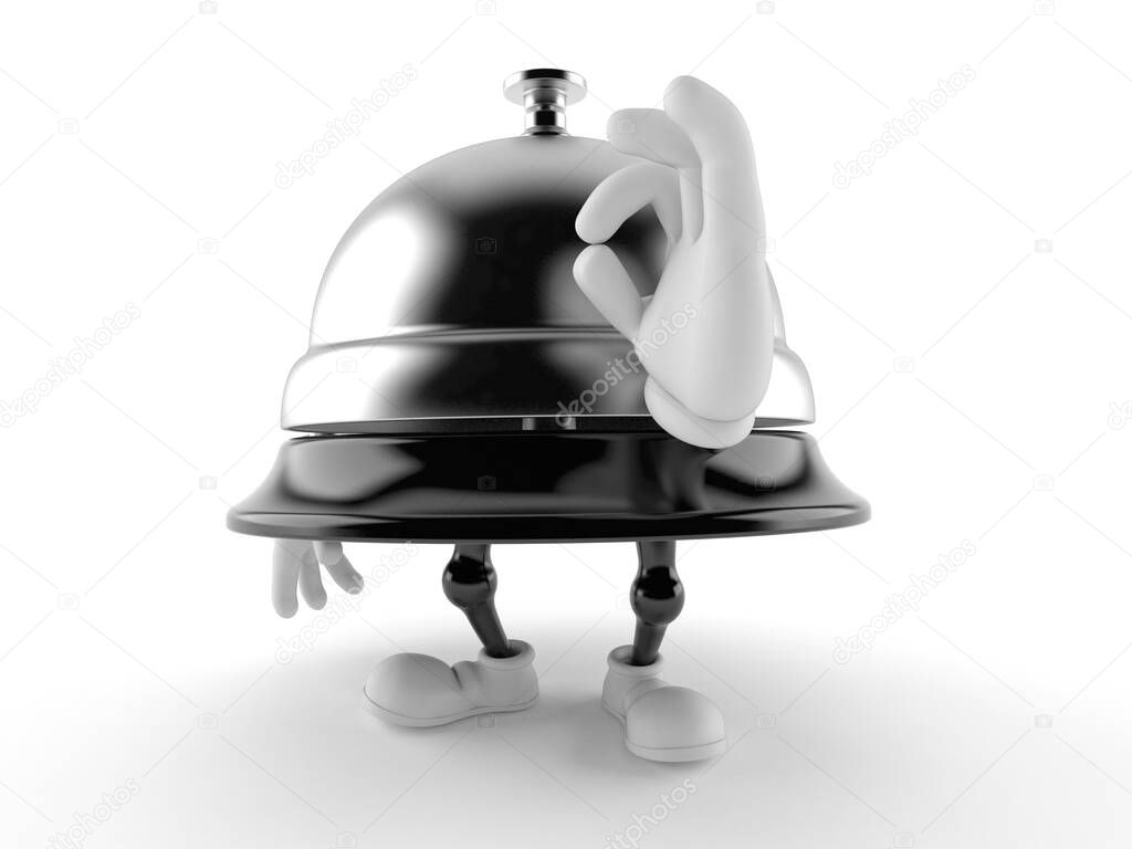 Hotel bell character with ok gesture