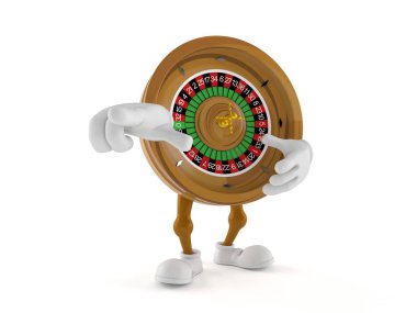 Roulette character pointing finger clipart