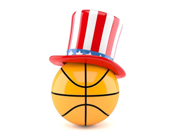 Balón de baloncesto con sombrero de USA —  Fotos de Stock