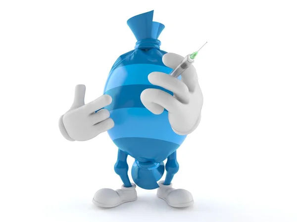 Candy character holding syringe — Stock Photo, Image