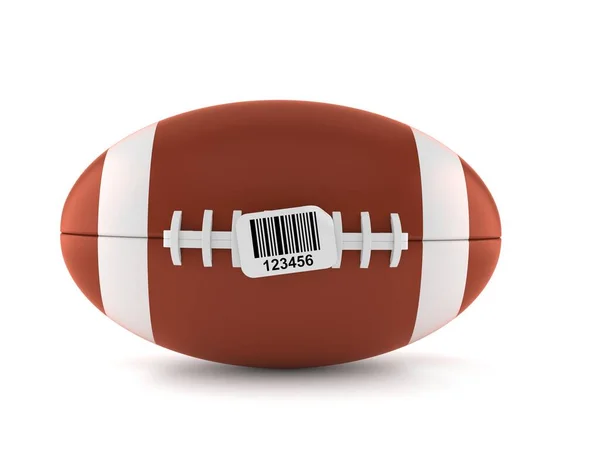 Bola de rugby com etiqueta de código de barras — Fotografia de Stock
