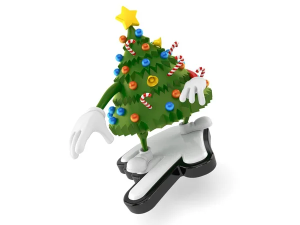 Personagem de árvore de Natal surfando no cursor — Fotografia de Stock