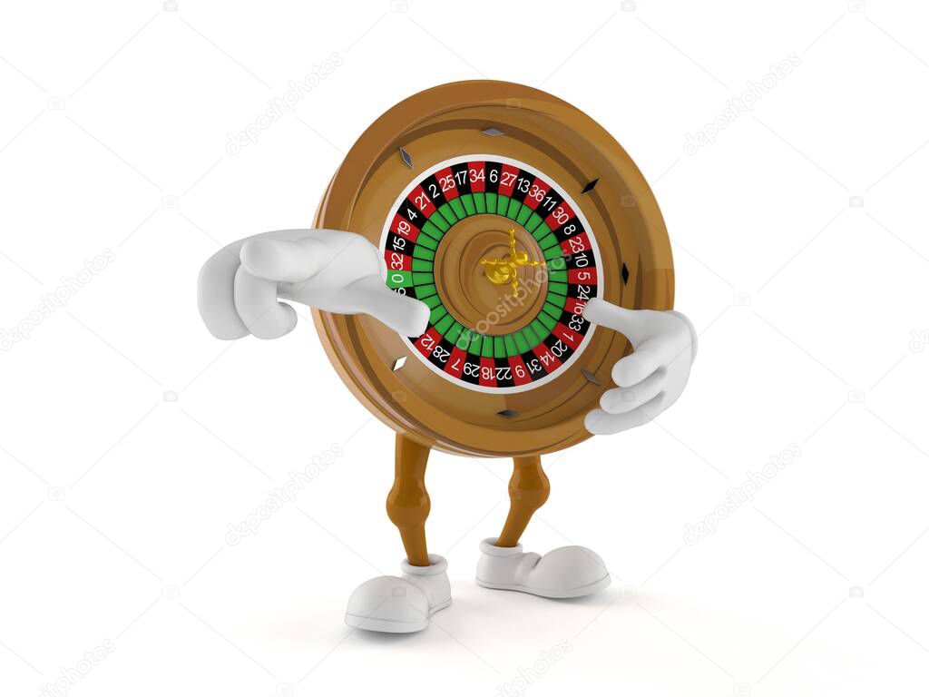 Roulette character pointing finger