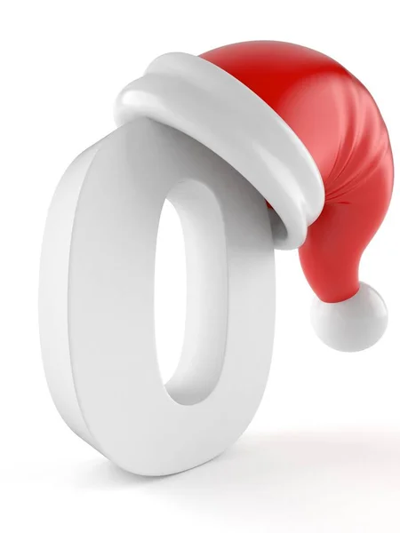 Kerstman hoed met nul — Stockfoto