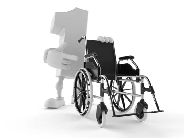 Νούμερο ένα χαρακτήρας με αναπηρική καρέκλα — Φωτογραφία Αρχείου
