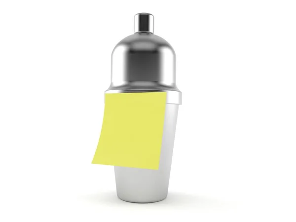 Cocktail shaker met blanco gele sticker — Stockfoto