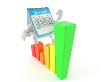 Calendar character with chart