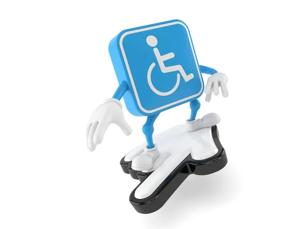 Handicapped character surfing on cursor — Stock Photo, Image