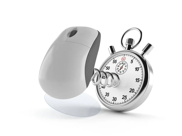 Souris ordinateur avec chronomètre — Photo