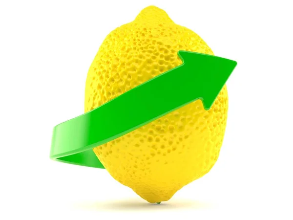 초록 화살표가 달린 레몬 — 스톡 사진