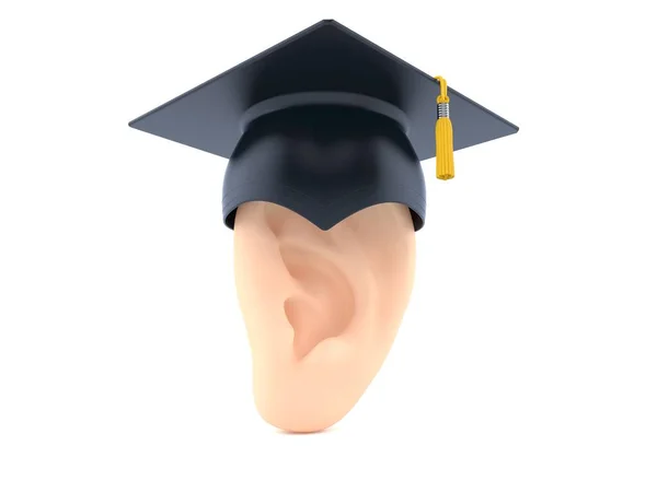 Ear with mortarboard — 스톡 사진