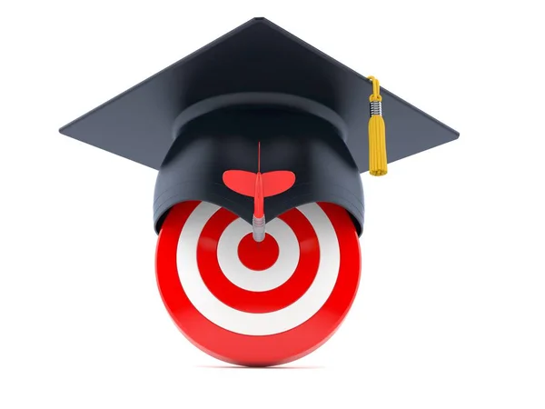 Bull's eye with mortarboard — Stock Photo, Image