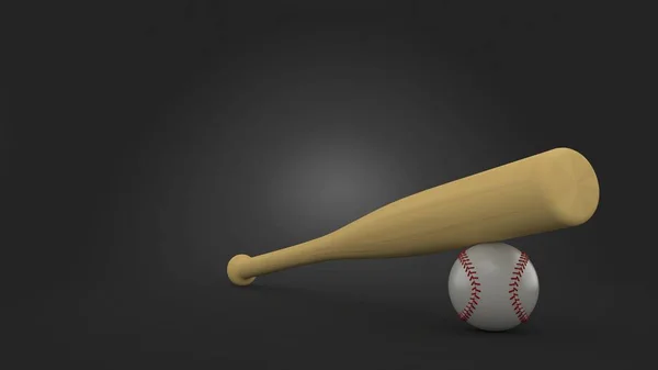 Pelota de béisbol con bate de béisbol —  Fotos de Stock