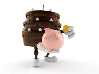 Pasta karakteri kumbarayı parayla tutuyor.