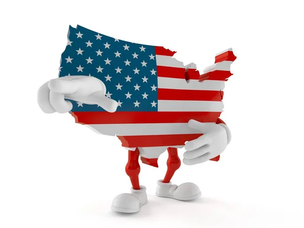 USA character pointing finger — Stock Photo, Image
