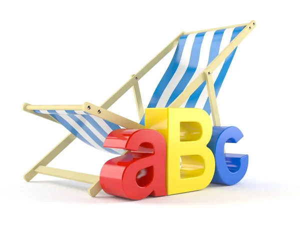 Texto ABC na cadeira deck — Fotografia de Stock
