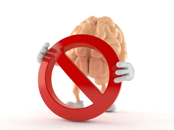 Символ мозку з забороненим знаком — стокове фото