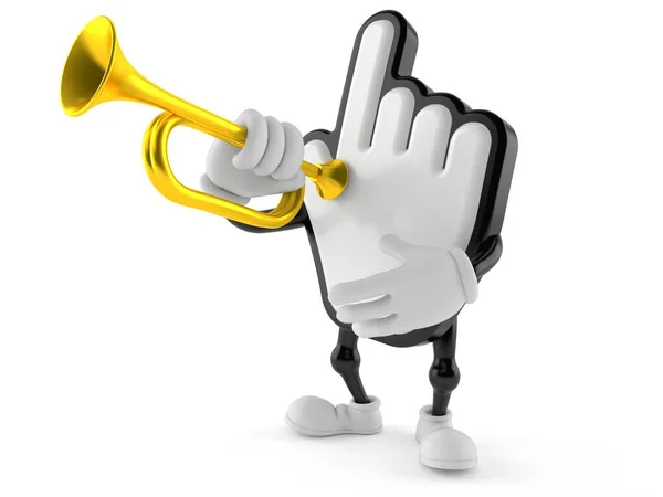 Personagem cursor tocando trompete — Fotografia de Stock