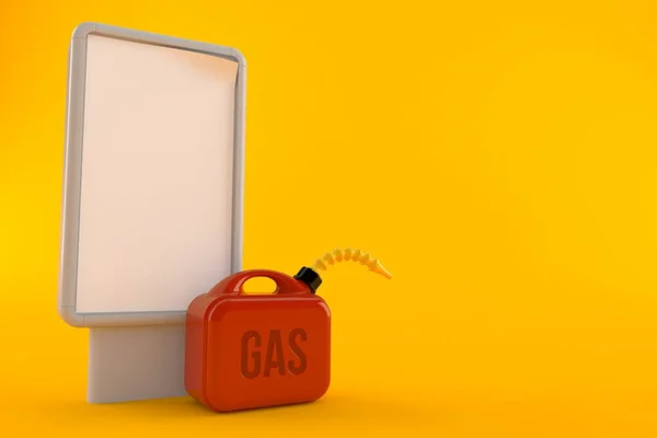 Lata de gasolina con cartelera en blanco — Foto de Stock