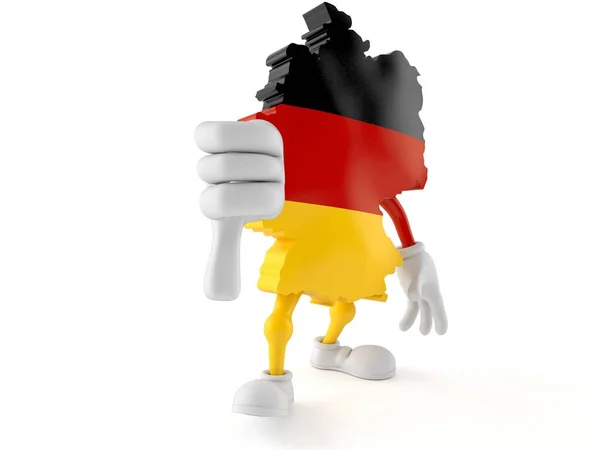 German character with thumbs down gesture — ストック写真