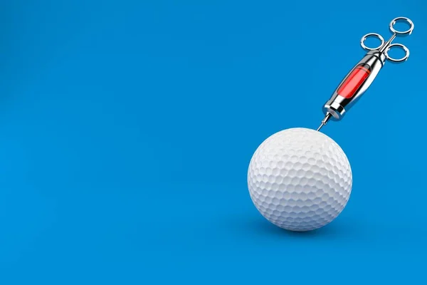 Μπάλα γκολφ με μεταλλική σύριγγα — Φωτογραφία Αρχείου
