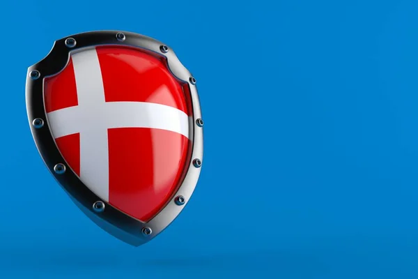 Schutzschild mit dänischer Flagge — Stockfoto