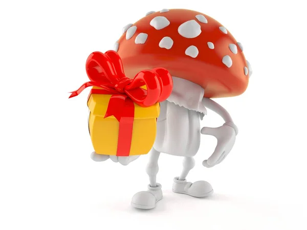 Toadstool carácter celebración regalo — Foto de Stock