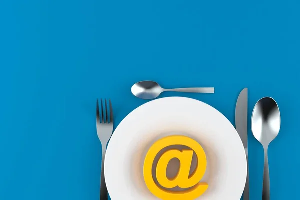 Meal with e-mail symbol — ストック写真