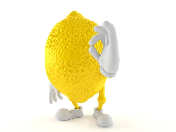 Personagem de limão com gesto ok — Fotografia de Stock