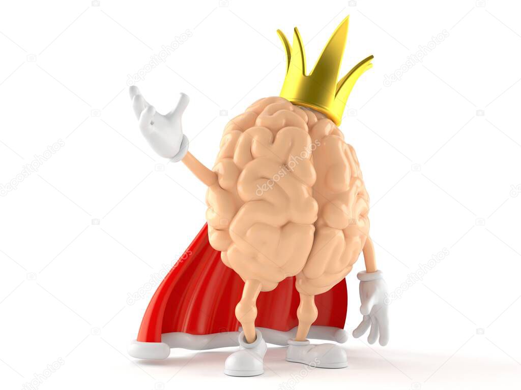 Brain character with crown