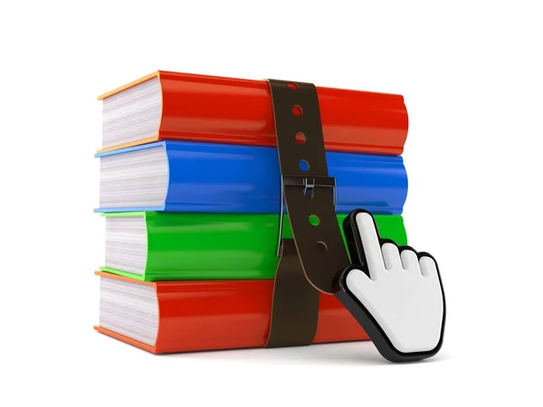 Books with web cursor — Stock Photo, Image