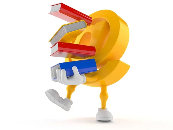 E-Mail-Charakter mit Büchern — Stockfoto