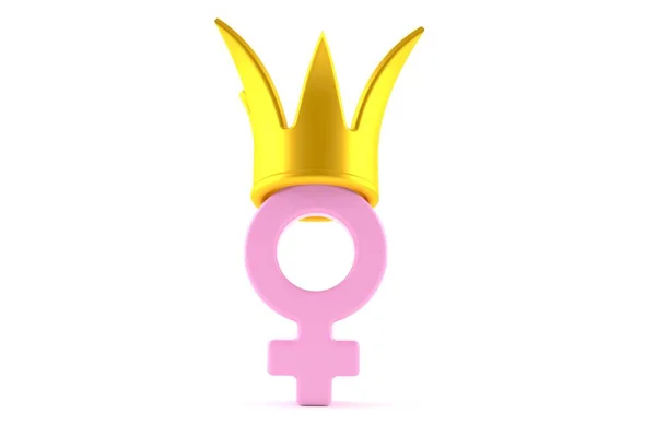 Femme symbole de genre avec couronne dorée — Photo