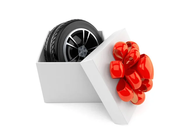 Roue de voiture cadeau intérieur — Photo