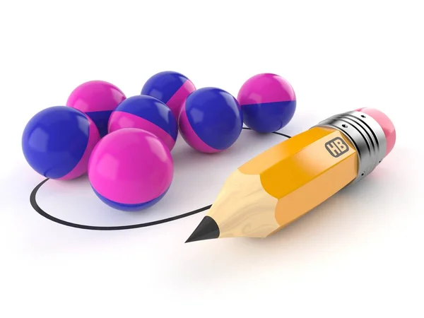 Paintballs con matita — Foto Stock