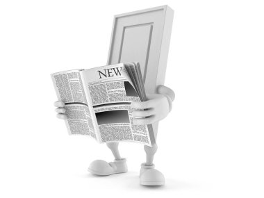 Kapı karakteri gazete okuyor