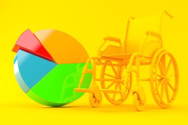 Pasta grafiğiyle tekerlekli sandalye arkaplanı